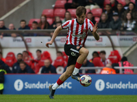 Sunderland's Jack Clarke during the Sky Bet Championship match between Sunderland and Luton Town at the Stadium Of Light, Sunderland on Satu...