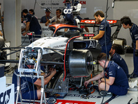 Scuderia AlphaTauri AT04, mechanics working on the car in the garage during the Formula 1 STC Saudi Arabian Grand Prix 2023, 2nd round of th...