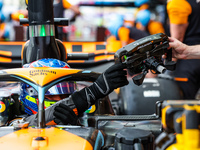 McLaren F1 Team MCL60, mechanical detail of the steering wheel during the Formula 1 STC Saudi Arabian Grand Prix 2023, 2nd round of the 2023...