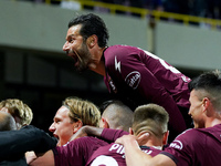 Antonio Candreva of US Salernitana celebrates after Boulaye Dia of US Salernitana scored second goal during the Serie A match between US Sal...