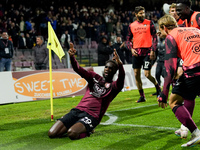 Boulaye Dia of US Salernitana celebrates after scoring second goal during the Serie A match between US Salernitana and Bologna FC at Stadio...