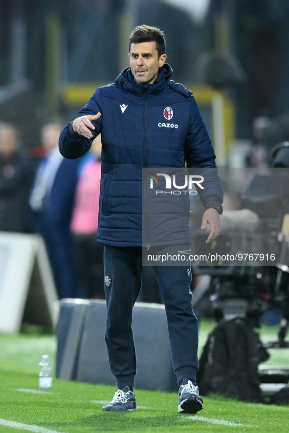 Thiago Motta manager of Bologna FC looks on during the Serie A match between US Salernitana and Bologna FC at Stadio Arechi, Salerno, Italy...