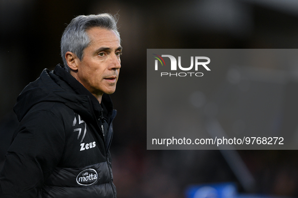 Paulo Sousa manager of US Salernitana looks on during the Serie A match between US Salernitana and Bologna FC at Stadio Arechi, Salerno, Ita...