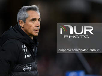 Paulo Sousa manager of US Salernitana looks on during the Serie A match between US Salernitana and Bologna FC at Stadio Arechi, Salerno, Ita...