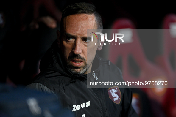 Franck Ribery of US Salernitana looks on during the Serie A match between US Salernitana and Bologna FC at Stadio Arechi, Salerno, Italy on...