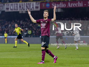 Krzysztof Piatek of US Salernitana looks dejected during the Serie A match between US Salernitana and Bologna FC at Stadio Arechi, Salerno,...