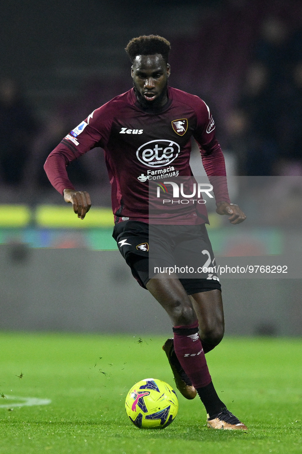 Boulaye Dia of US Salernitana during the Serie A match between US Salernitana and Bologna FC at Stadio Arechi, Salerno, Italy on March 18, 2...