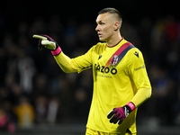 Lukasz Skorupski of Bologna FC gestures during the Serie A match between US Salernitana and Bologna FC at Stadio Arechi, Salerno, Italy on M...