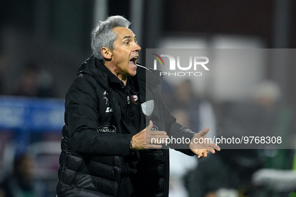 Paulo Sousa manager of US Salernitana gestures during the Serie A match between US Salernitana and Bologna FC at Stadio Arechi, Salerno, Ita...