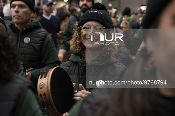 Madrid celebrates St Patrick?s day with a massive parade composed of 300 pipers on 18th March, 2023. 