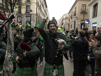 Madrid celebrates St Patrick?s day with a massive parade composed of 300 pipers on 18th March, 2023. (