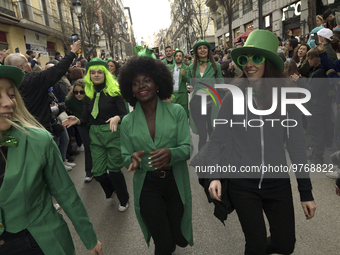 Madrid celebrates St Patrick?s day with a massive parade composed of 300 pipers on 18th March, 2023. (