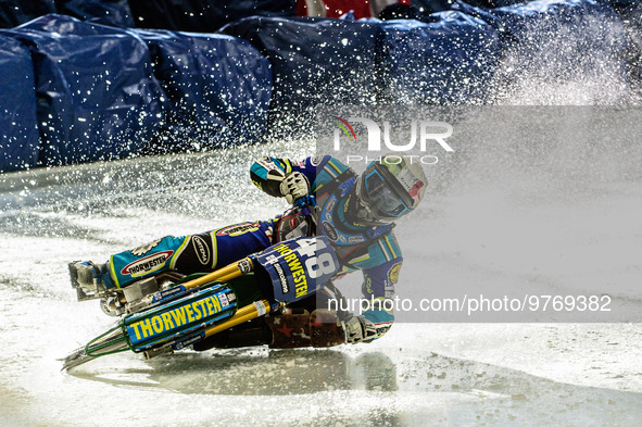 Luca Bauer (48) in action during the Ice Speedway Gladiators World Championship Final 1 at Max-Aicher-Arena, Inzell, Germany on Saturday 18t...