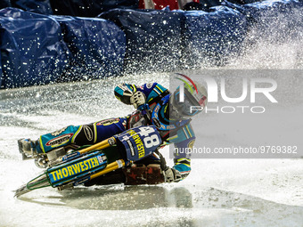 Luca Bauer (48) in action during the Ice Speedway Gladiators World Championship Final 1 at Max-Aicher-Arena, Inzell, Germany on Saturday 18t...