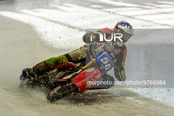 Harald Simon (50) in action during the Ice Speedway Gladiators World Championship Final 1 at Max-Aicher-Arena, Inzell, Germany on Saturday 1...