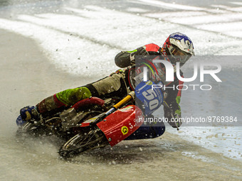 Harald Simon (50) in action during the Ice Speedway Gladiators World Championship Final 1 at Max-Aicher-Arena, Inzell, Germany on Saturday 1...