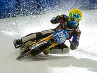 Martin Haarahiltunen (199) in action during the Ice Speedway Gladiators World Championship Final 1 at Max-Aicher-Arena, Inzell, Germany on S...