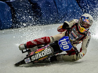 Franz Zorn (100) in action during the Ice Speedway Gladiators World Championship Final 1 at Max-Aicher-Arena, Inzell, Germany on Saturday 18...