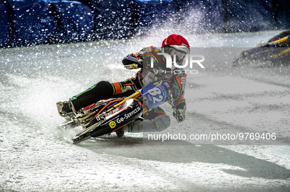 Markus Jell (82) in action during the Ice Speedway Gladiators World Championship Final 1 at Max-Aicher-Arena, Inzell, Germany on Saturday 18...