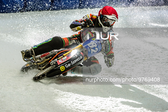 Markus Jell (82) in action during the Ice Speedway Gladiators World Championship Final 1 at Max-Aicher-Arena, Inzell, Germany on Saturday 18...