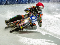 Markus Jell (82) in action during the Ice Speedway Gladiators World Championship Final 1 at Max-Aicher-Arena, Inzell, Germany on Saturday 18...