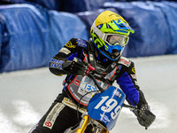 Martin Haarahiltunen (199) after the heat during the Ice Speedway Gladiators World Championship Final 1 at Max-Aicher-Arena, Inzell, Germany...