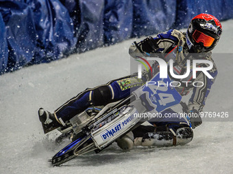 Max Koivula (24) in action during the Ice Speedway Gladiators World Championship Final 1 at Max-Aicher-Arena, Inzell, Germany on Saturday 18...