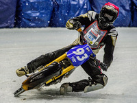 Franz Mayerbuchler (93) in action during the Ice Speedway Gladiators World Championship Final 1 at Max-Aicher-Arena, Inzell, Germany on Satu...