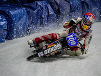 Franz Zorn (100) in action during the Ice Speedway Gladiators World Championship Final 1 at Max-Aicher-Arena, Inzell, Germany on Saturday 18...