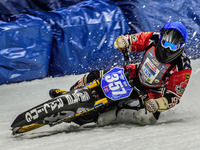 Jo Saetre (357) in action during the Ice Speedway Gladiators World Championship Final 1 at Max-Aicher-Arena, Inzell, Germany on Saturday 18t...