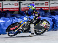 Martin Haarahiltunen (199) leads the grand final during the Ice Speedway Gladiators World Championship Final 1 at Max-Aicher-Arena, Inzell,...