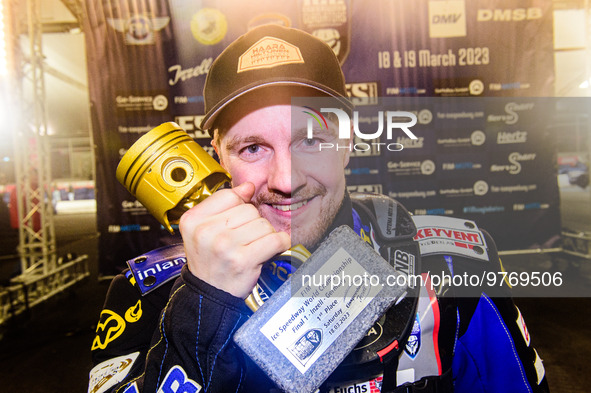 Martin Haarahiltinen winner of Final 1 during the Ice Speedway Gladiators World Championship Final 1 at Max-Aicher-Arena, Inzell, Germany on...