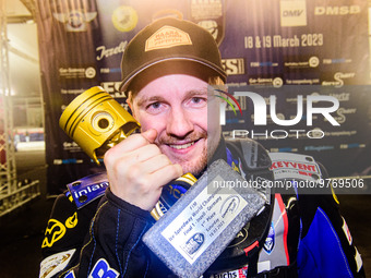 Martin Haarahiltinen winner of Final 1 during the Ice Speedway Gladiators World Championship Final 1 at Max-Aicher-Arena, Inzell, Germany on...