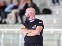 head coach Andrea Posterivo (RN Bologna) during the Waterpolo Italian Serie A1 Women match SIS Roma vs RN Bologna on March 18, 2023 at the P...