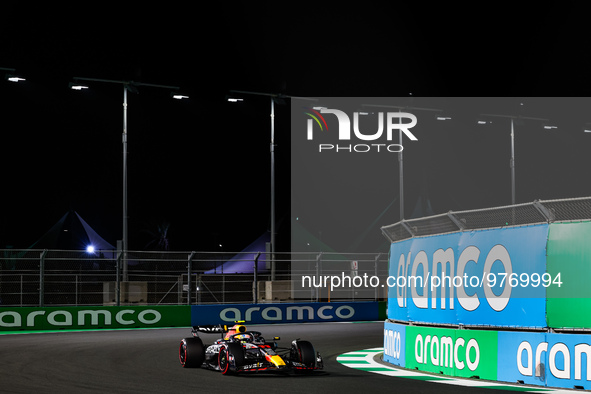 11 PEREZ Sergio (mex), Red Bull Racing RB19, action during the Formula 1 STC Saudi Arabian Grand Prix 2023, 2nd round of the 2023 Formula On...