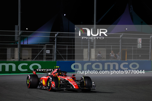 55 SAINZ Carlos (spa), Scuderia Ferrari SF-23, action during the Formula 1 STC Saudi Arabian Grand Prix 2023, 2nd round of the 2023 Formula...