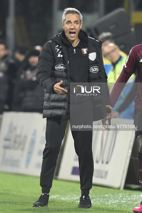 Paulo Sosa Coach of US Salernitana  gesticulates  during the Serie A match between US Salernitana 1919 v  Bologna FC  at Arechi  Stadium  