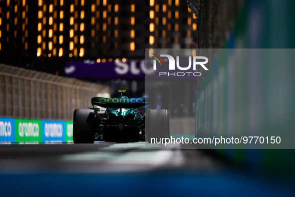 14 ALONSO Fernando (spa), Aston Martin F1 Team AMR23, action during the Formula 1 STC Saudi Arabian Grand Prix 2023, 2nd round of the 2023 F...