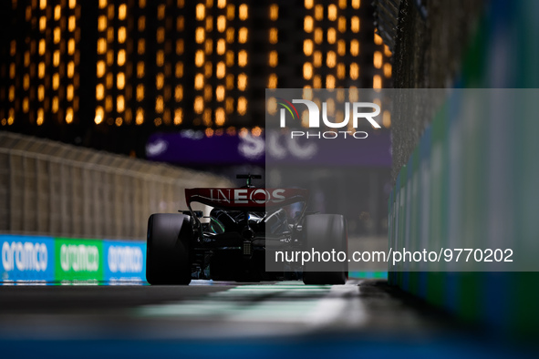 63 RUSSELL George (gbr), Mercedes AMG F1 Team W14, action during the Formula 1 STC Saudi Arabian Grand Prix 2023, 2nd round of the 2023 Form...