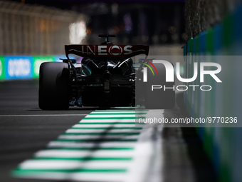 63 RUSSELL George (gbr), Mercedes AMG F1 Team W14, action during the Formula 1 STC Saudi Arabian Grand Prix 2023, 2nd round of the 2023 Form...