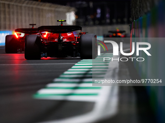 55 SAINZ Carlos (spa), Scuderia Ferrari SF-23, action during the Formula 1 STC Saudi Arabian Grand Prix 2023, 2nd round of the 2023 Formula...