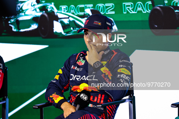 PEREZ Sergio (mex), Red Bull Racing RB19, portrait during the Formula 1 STC Saudi Arabian Grand Prix 2023, 2nd round of the 2023 Formula One...