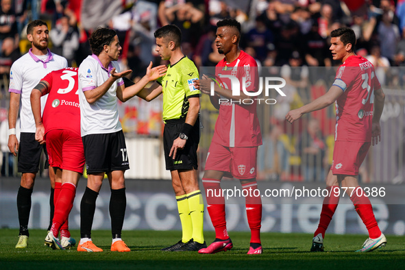 Antonio Giua, referee, during AC Monza against US Cremonese, Serie A, at U-Power Stadium in Monza on March, 18th 2023. 