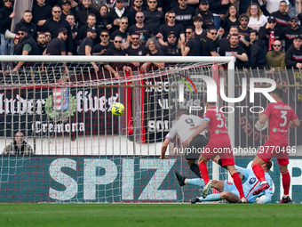 Daniel Ciofani (#9 Cremonese) score goal during AC Monza against US Cremonese, Serie A, at U-Power Stadium in Monza on March, 18th 2023. (