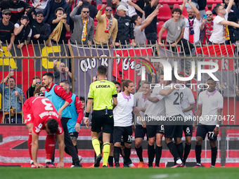 Daniel Ciofani (#9 Cremonese) goal celebrate during AC Monza against US Cremonese, Serie A, at U-Power Stadium in Monza on March, 18th 2023....