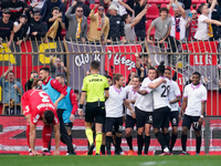 Daniel Ciofani (#9 Cremonese) goal celebrate during AC Monza against US Cremonese, Serie A, at U-Power Stadium in Monza on March, 18th 2023....