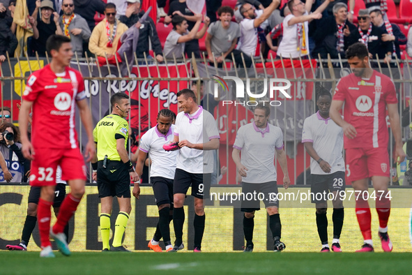 Daniel Ciofani (#9 Cremonese) goal celebrate during AC Monza against US Cremonese, Serie A, at U-Power Stadium in Monza on March, 18th 2023....