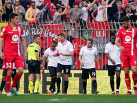 Daniel Ciofani (#9 Cremonese) goal celebrate during AC Monza against US Cremonese, Serie A, at U-Power Stadium in Monza on March, 18th 2023....