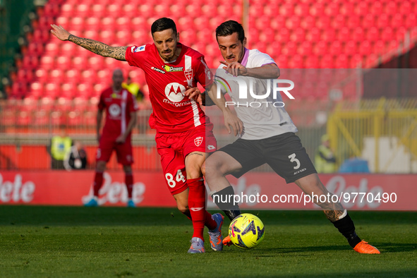 Patrick Ciurria (#84 AC Monza) and Emanuele Valeri (#3 Cremonese) during AC Monza against US Cremonese, Serie A, at U-Power Stadium in Monza...