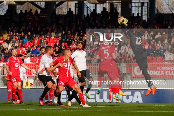 Marco Carnesecchi (#12 Cremonese) during AC Monza against US Cremonese, Serie A, at U-Power Stadium in Monza on March, 18th 2023. 